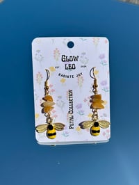 Image 1 of Agate Bumble Bee Earrings