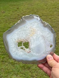 Image 7 of Large Agate Slice With Druzy Crystal Pockets #2249