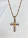 PURPLE DIAMOND LADY OF GUADALUPE GODDESS NECKLACE 