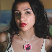 Image 4 of Surreal Opal & Pearl Apple Necklace