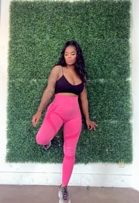 Image 4 of High waist squat proof leggings (cherry)