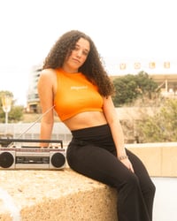 Image 1 of Halter Crop Top (ORNG)