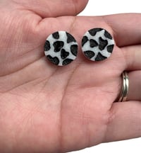 Image 4 of Cow print Glitter Stud Earrings 