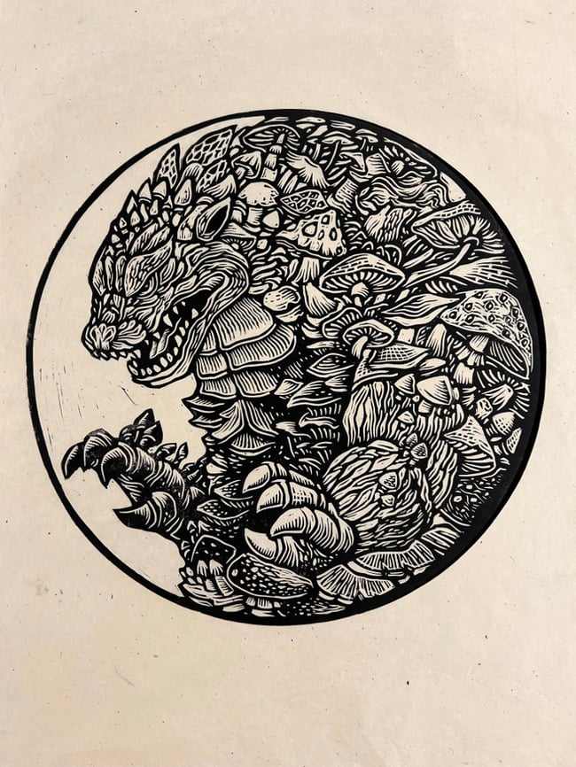 Shroomzilla Block Print