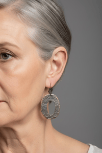 Image 1 of Urban Decay Hammered Oval Earrings 