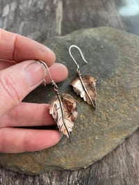 Image 2 of Birch Leaf Earrings ~ Copper
