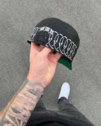 Image 3 of GREEN BRIM BLACK OPS FULL BARB NY YANKEES CUSTOM FITTED