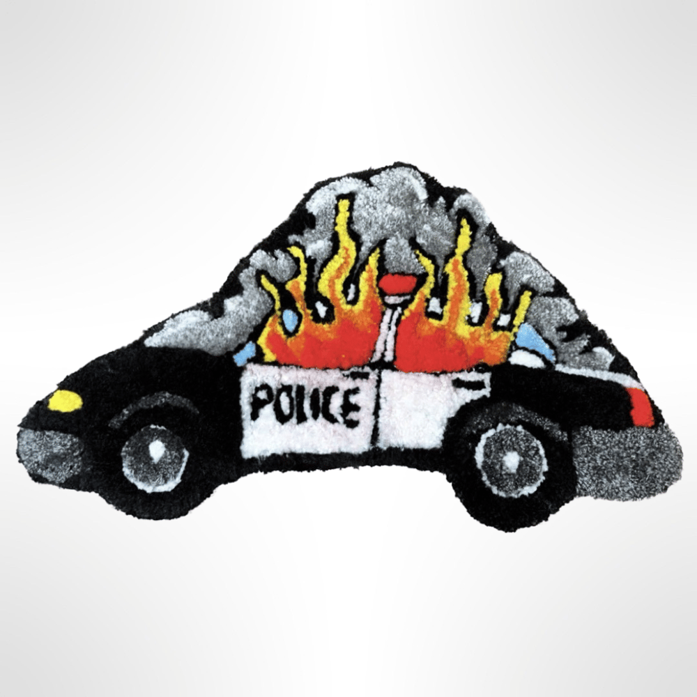 Image of Burning cop car