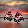 Pink monarch wing Butterfly earrings 