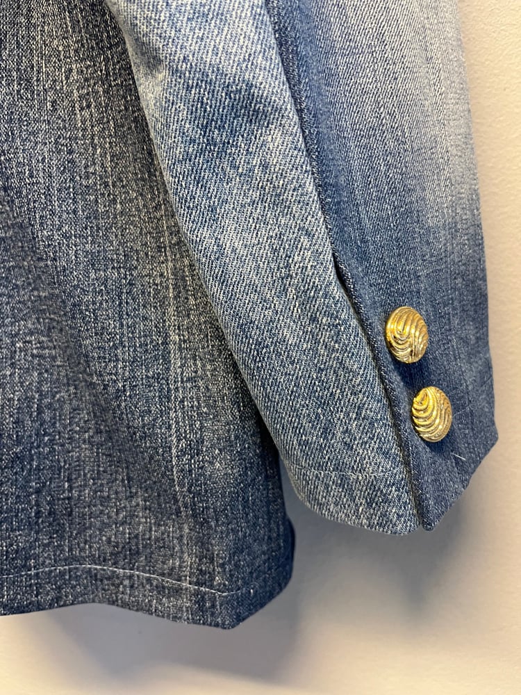 Image of Slim blazerjakke i jeans  (m)