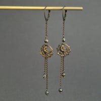 Image 2 of Boucles d’oreilles vintage pyrite art deco