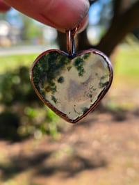 Image 4 of Electroformed Moss Agate heart necklace 01