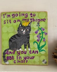 Image 9 of Original painting on plywood -Cheeky tabby cat 