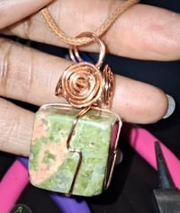 Image 2 of Unakite Cube Pendant 