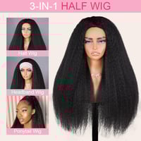 Image 2 of Kinky Straight 3 IN 1 Half Wig Human Hair 