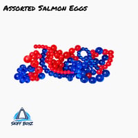 Assorted salmon egg red blue