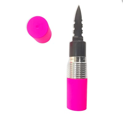 Image of Pucker-Up Lipstick Knife (HOT PINK AND SILVER )