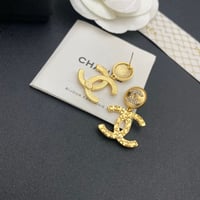 Image 3 of Chanel Vintage Gold Tone CC Logo Dangle/Drop Stud Earrings