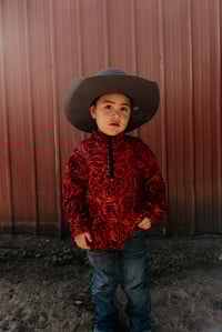 Image 3 of Red Tooled Pullover