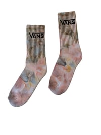 Image 3 of M/L Adult VANS Hand-Dyed Crew Socks in Mojave Ice Dye