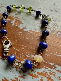 Image 15 of lapis and peridot charm bracelet