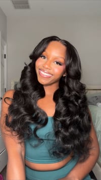 Image 1 of Glueless frontal curtain bangs wig w/ layers 