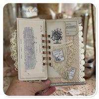 Image 16 of Junk Journal lace samples spool book full of vintage French lace samples