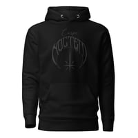 Image of logo pullover black on black hoodie