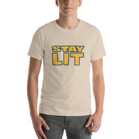 Image 2 of STAY LIT GOLD/BLUE Short-Sleeve Unisex T-Shirt