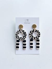 Paire de boucles d'oreilles céramique AZTECA