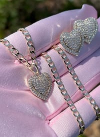 Image 1 of Gold Plated Heart Jewelry Set – Necklace & Earrings