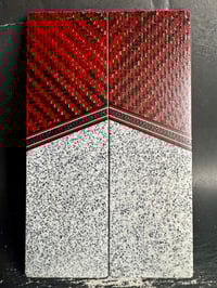 Image 2 of Red Carbon Fiber & White Grip-Tec Segmented Knife Scales