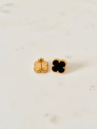 Image 3 of GOLD CLOVER EARRING WITH COLOR