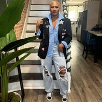 Image 2 of Striped Revamped Blazer (WORN)  copy