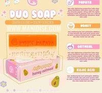 Image 3 of G21 KOJIC PAPAYA HONEY OATMEAL SOAP - DUO SOAP 150G