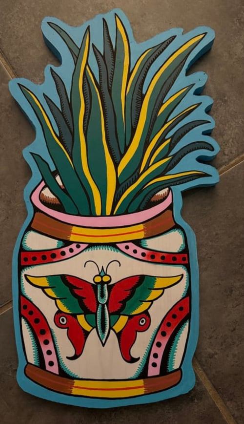 Vase Woodcut