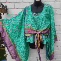 Image 11 of Kimono and cami top Set-jade and 💜 purple