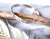 Image 2 of Handmade Mother Daughter Best Friend Silver Cuff Bracelet 925