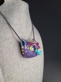 Image 7 of Orange Purple Kitty Face Pendant