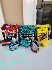 Image 1 of Punk rock leopard print phone sling bag | Bikini Kill | Judas Priest | Black Flag