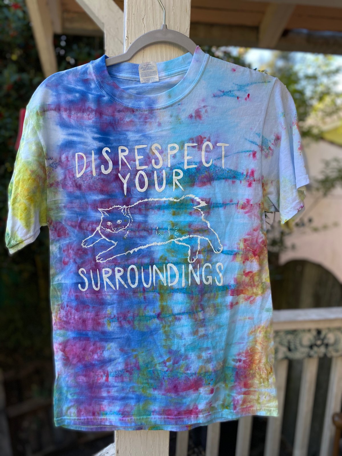 Image of SMALL Disrespect Your Surroundings Tie Dye Shirt 6