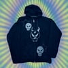 Navy Blue Star Skull Zip Up 