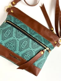 Image 4 of Teal boho crossbody with exterior pocket