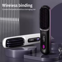 Electric LCD USB Ceramic Heating Straight Hair Comb Wireless Portable Negative Ion Styling Tool