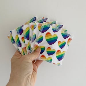 Rainbow Hearts - single print 7s