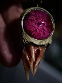 Image 15 of Magenta Bloom Snaggletooth Pendant OOAK