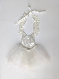 Image 4 of Baby Girl's 1st Birthday Ivory Lace Onesie with Ballerina Tutu
