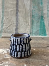 Image 1 of Small blue stripe vase