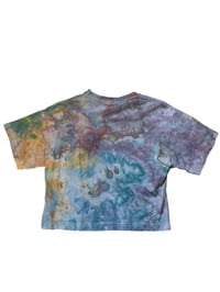 Image 8 of XS Crop Cotton Tee in Earthy Orb Ice Dye