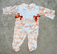 Girls Burnt Orange Safari Baby Grow